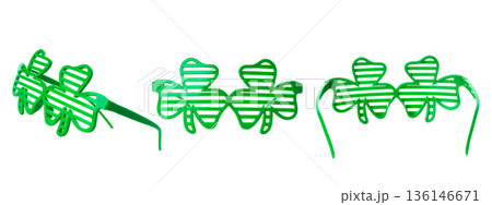 Green shamrock sunglasses for St. Patrick's Day, PNG 136146671