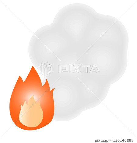 シンプルな炎と煙のイラスト 136146899