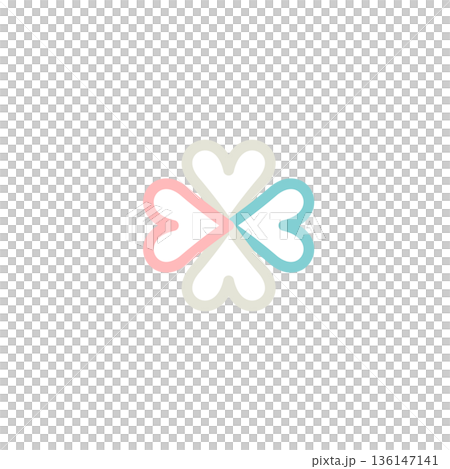 シンプルで可愛いハートのカラーイラスト 136147141