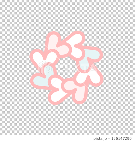 シンプルで可愛いハートのカラーイラスト シンプルで可愛いハートのカラーイラスト 136147290
