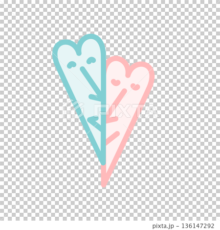 Simple and cute heart color illustration 136147292