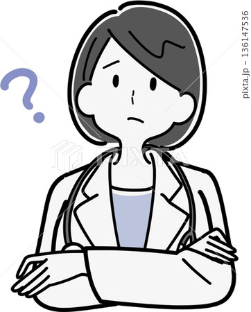 考える女医イラスト 136147536