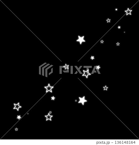 白色の二種類の星のイラスト 136148164