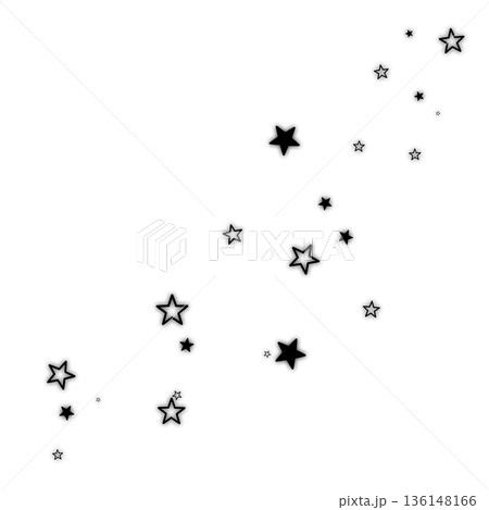 黒色の二種類の星のイラスト 136148166