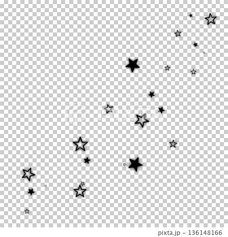 黒色の二種類の星のイラスト 136148166