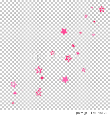 鮮やかなピンク色の二種類の星のイラスト 鮮やかなピンク色の二種類の星のイラスト 136148170