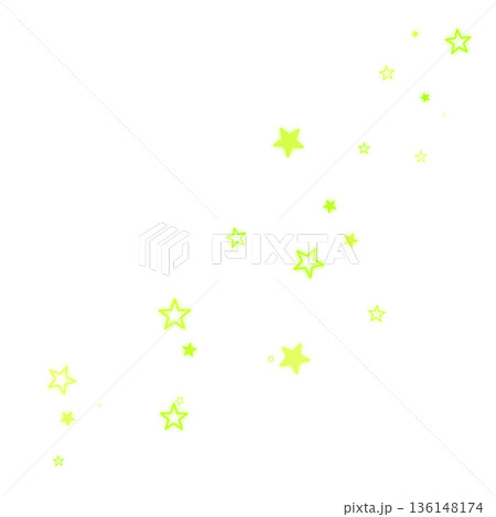 黄緑色の二種類の星のイラスト 136148174