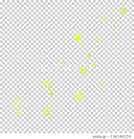 黄緑色の二種類の星のイラスト 136148174