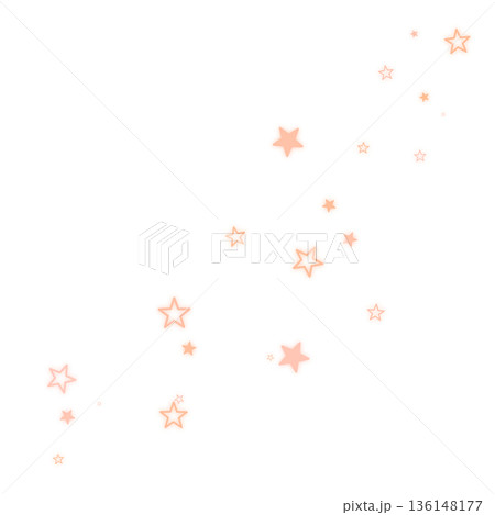 薄いオレンジ色の二種類の星のイラスト 136148177