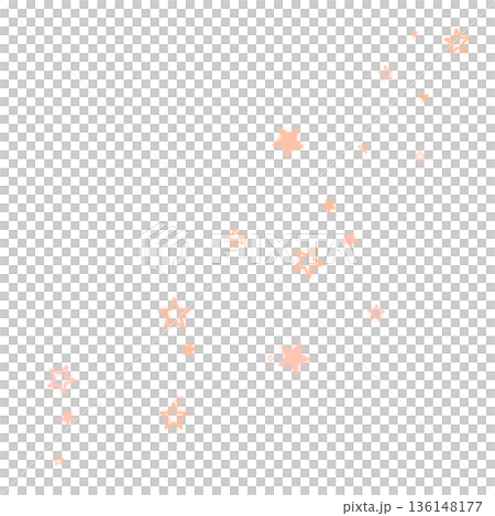 薄いオレンジ色の二種類の星のイラスト 136148177