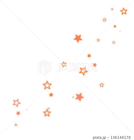 オレンジ色の二種類の星のイラスト 136148178