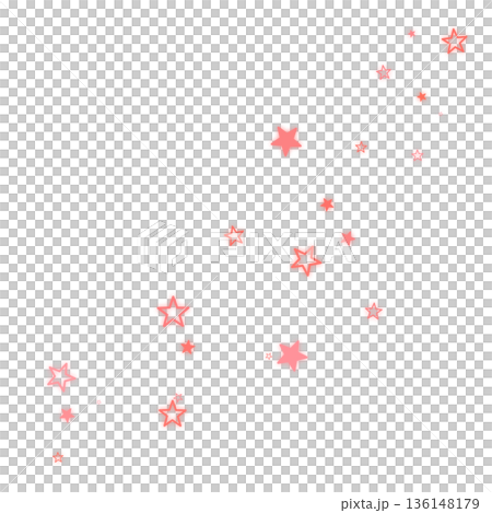 ピンク色の二種類の星のイラスト 136148179