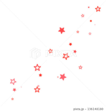 赤色の二種類の星のイラスト 136148180