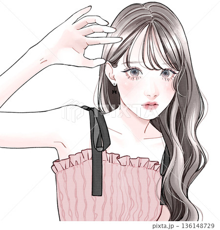 まぶしそうな女性 まぶしそうな女性 136148729