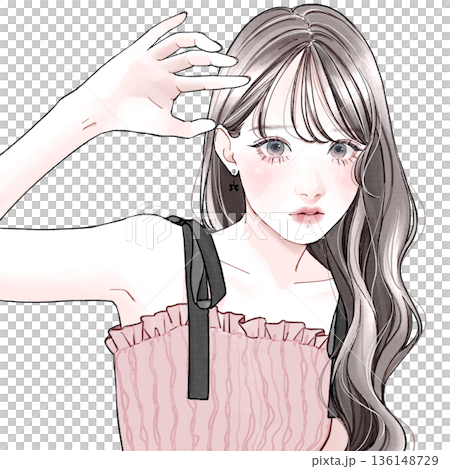 まぶしそうな女性 まぶしそうな女性 136148729