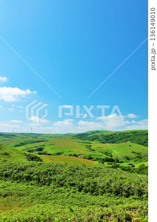 北海道 夏の青空 宗谷丘陵からの風景 北海道 夏の青空 宗谷丘陵からの風景 136149010