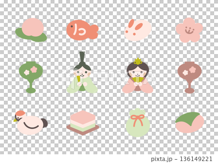 為女兒節(女孩節)準備的可愛插畫集 為女兒節(女孩節)準備的可愛插畫集 136149221