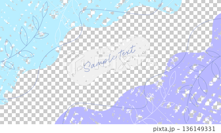 Winter colored leaves and wave shape frame Winter colored leaves and wave shape frame 136149331