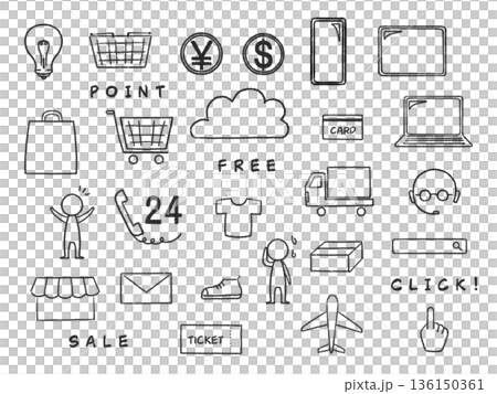 Online shopping icon set Online shopping icon set 136150361
