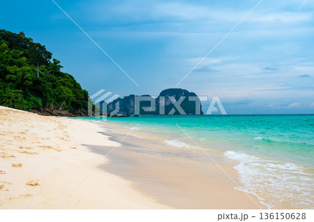 View of Bamboo island, Ko Phi Phi, Thailand. Tropical island, concept of summer vacation in paradise. View of Bamboo island, Ko Phi Phi, Thailand. Tropical island, concept of summer vacation in paradise. 136150628