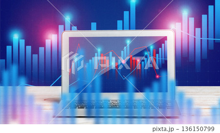 Market trends show data changes on laptop screen during trading hours Market trends show data changes on laptop screen during trading hours 136150799