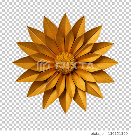 白色背景上的摺紙向日葵 136151599