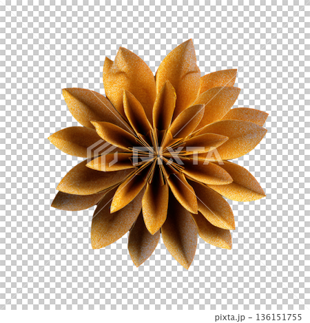 白色背景上的多瓣摺紙花 136151755