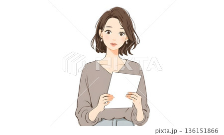 書類を持つ女性 136151866