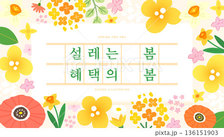 Spring template with beautiful flower. Text Translation "flutter spring, benefit spring" Spring template with beautiful flower. Text Translation "flutter spring, benefit spring" 136151903
