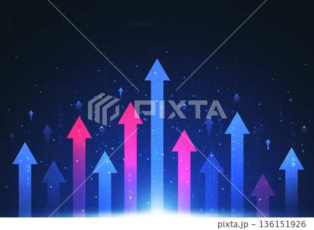 Abstract growth arrows financial trading stock for business. Vector illustration 136151926