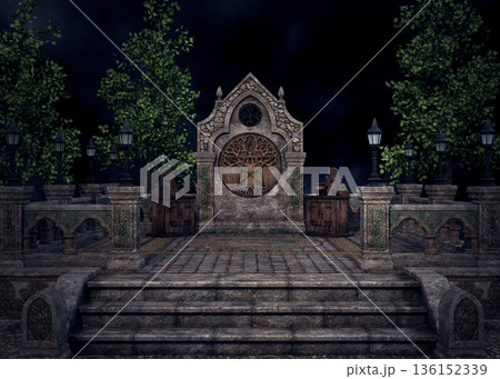 3D Mystical Gothic Ancient Stone Shrine 136152339