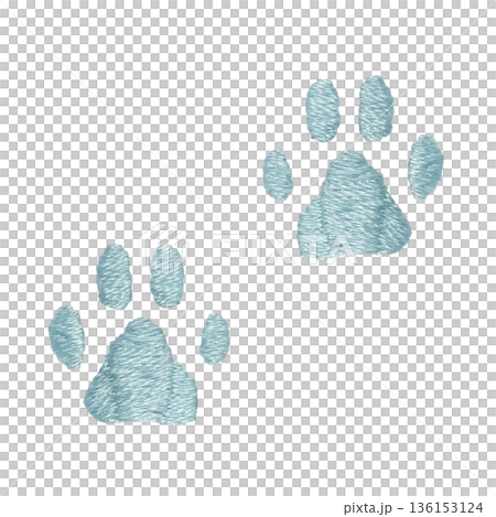 【肉球左右】手刺繍イラスト素材 【肉球左右】手刺繍イラスト素材 136153124