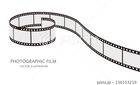 16:9の背景素材:ダイナミックな動きをした35mm写真フィルムのベクターイラストデータ 16:9の背景素材:ダイナミックな動きをした35mm写真フィルムのベクターイラストデータ 136153210