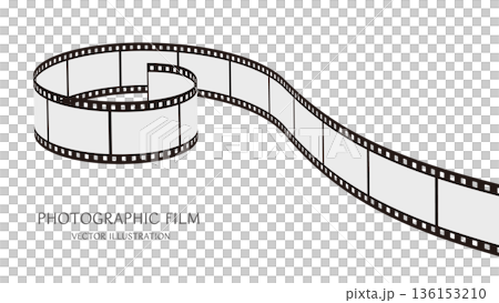 16:9の背景素材:ダイナミックな動きをした35mm写真フィルムのベクターイラストデータ 16:9の背景素材:ダイナミックな動きをした35mm写真フィルムのベクターイラストデータ 136153210