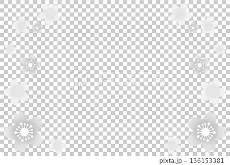 グレーの桜に囲まれたフレーム 136153381