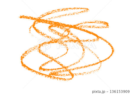 orange pencil strokes isolated on transparent background 136153909