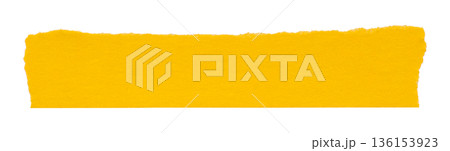 yellow crumpled torn tape isolated on transparent background. 136153923