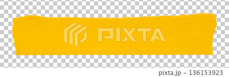 yellow crumpled torn tape isolated on transparent background. yellow crumpled torn tape isolated on transparent background. 136153923