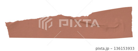 brown crumpled torn tape isolated on transparent background. brown crumpled torn tape isolated on transparent background. 136153933