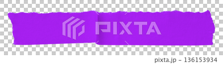 purple crumpled torn tape isolated on transparent background. purple crumpled torn tape isolated on transparent background. 136153934