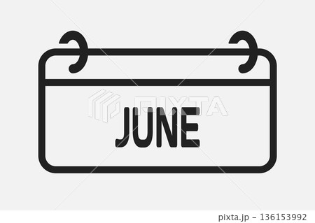 Vector template icon page calendar - June month 136153992