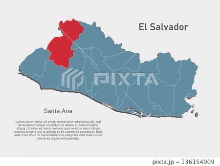 Vector map of El Salvador - Santa Ana Department 136154009