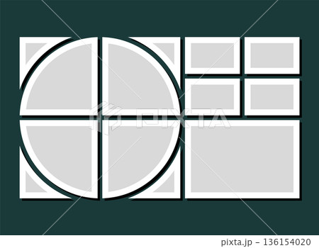 Template collage of nine frames, images, photo 136154020