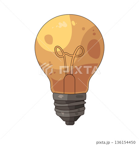 illustration of incandescent bulb illustration of incandescent bulb 136154450