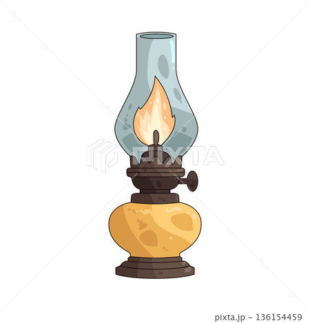 illustration of oil lamp illustration of oil lamp 136154459