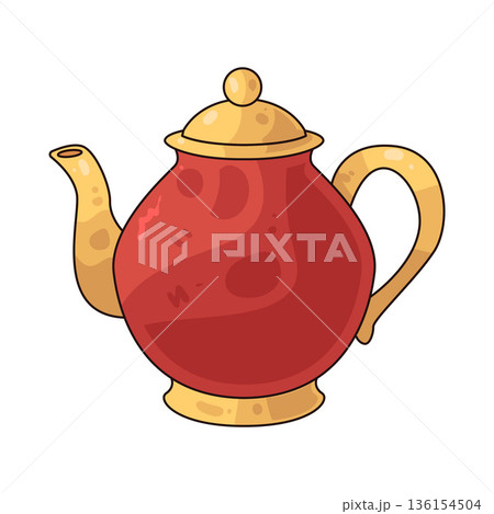 illustration of teapot 136154504