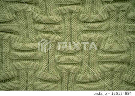 Basketweave Knitted Fabric wool sweater texture background Basketweave Knitted Fabric wool sweater texture background 136154684