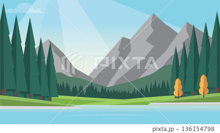 Hidden Forest Valley With Silent Lake Hidden Forest Valley With Silent Lake 136154798