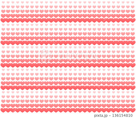 ハートのハーフトーンフレーム枠　赤色　グラデーション　1 136154810