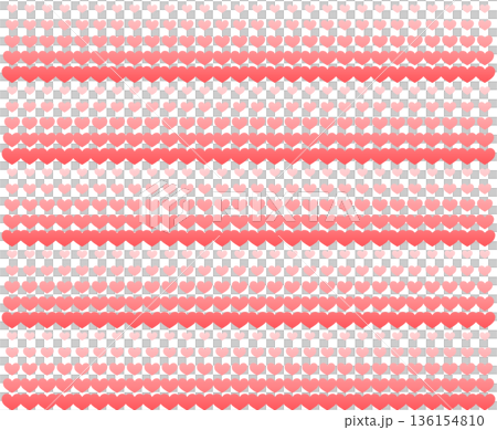 ハートのハーフトーンフレーム枠　赤色　グラデーション　1 136154810